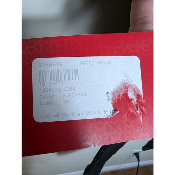 NWT Paige Evereve Verdugo Ultra Skinny in Black Fog Luxe Coating - Picture 4 of 9